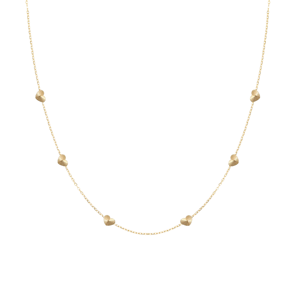HEART BEADS GEOMETRIC NECKLACE | 18K GOLD PLATED