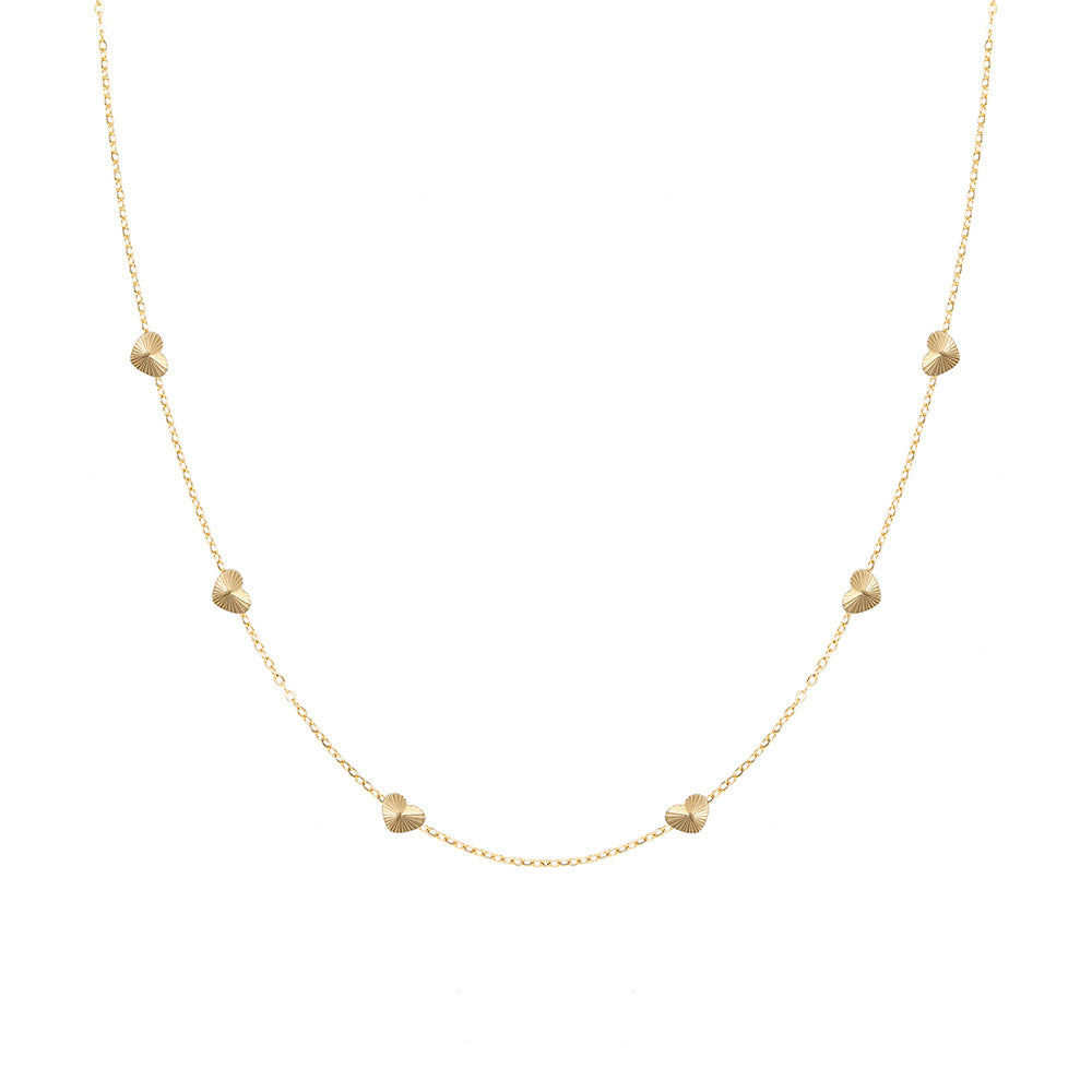 HEART BEADS GEOMETRIC NECKLACE | 18K GOLD PLATED