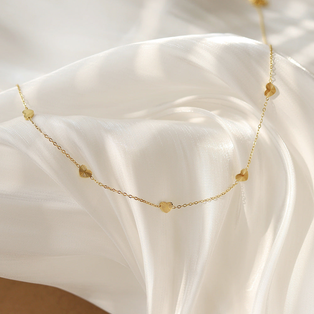 HEART BEADS GEOMETRIC NECKLACE | 18K GOLD PLATED