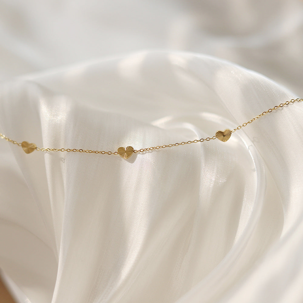 HEART BEADS GEOMETRIC NECKLACE | 18K GOLD PLATED