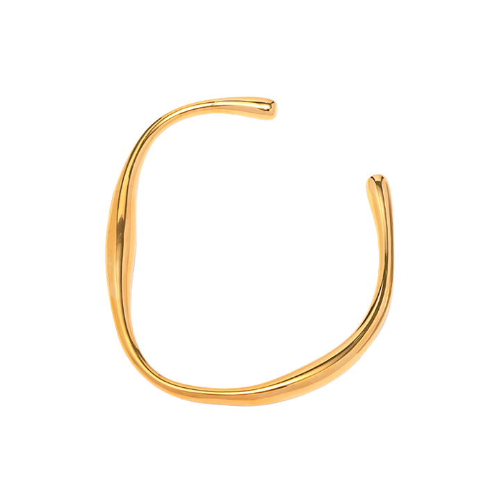 OVAL CUFF BRACELET GOLD-PLATED