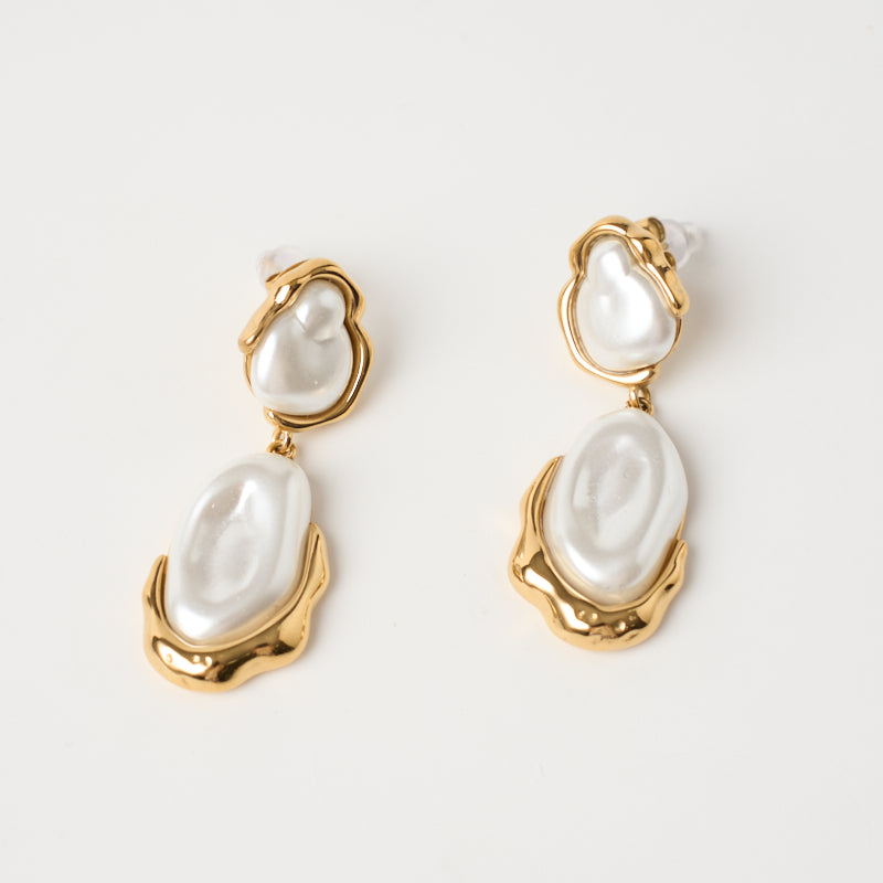 PEARL DROP EARRINGS | GOLD PLATED