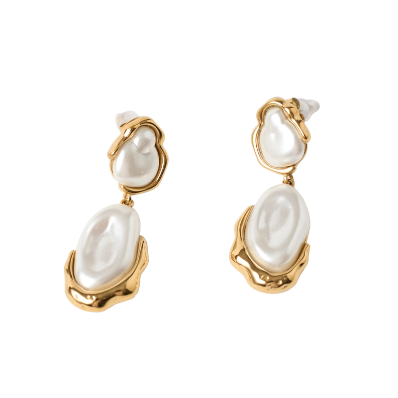 PEARL DROP EARRINGS | GOLD PLATED