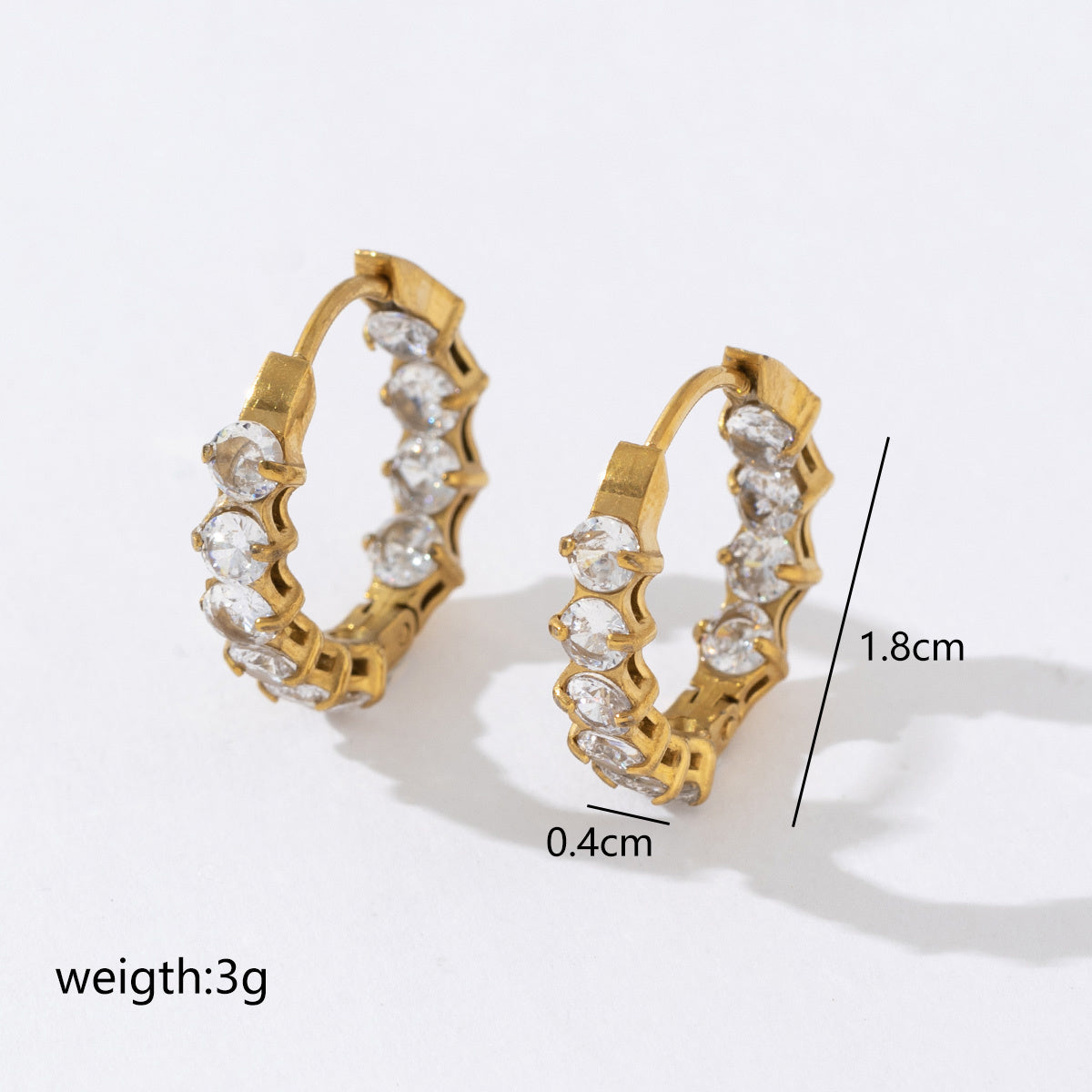 ROUND CROWN ZIRCONIA WITH NATURAL STONE  | GOLD PLATED