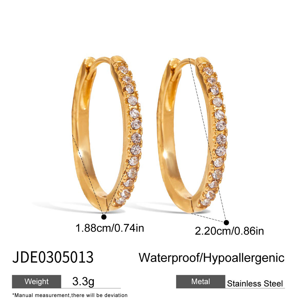 SET STONE EARRINGS | GOLD PLATED