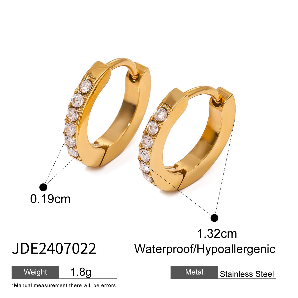 SET STONE EARRINGS | GOLD PLATED