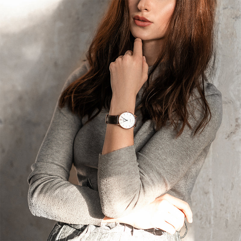 Classic En-Maille | ROSE GOLD / LEATHER / 36MM | Women's Watch